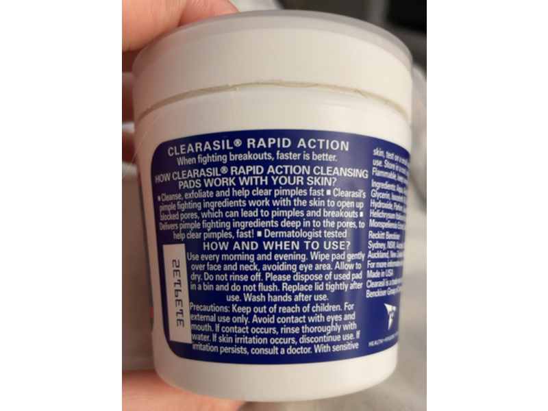 Clearasil Rapid Action Cleansing Pads, 65 Count