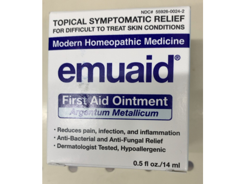Emuaid First Aid Ointment, Argentum Metallicum, 0.5 fl oz/14 mL