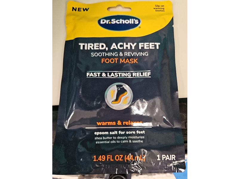 Dr. Scholl's Tired Achy Feet Soothing & Reviving Foot Mask, 1.49 fl oz/44 mL, 1 Pair, Pack Of 3