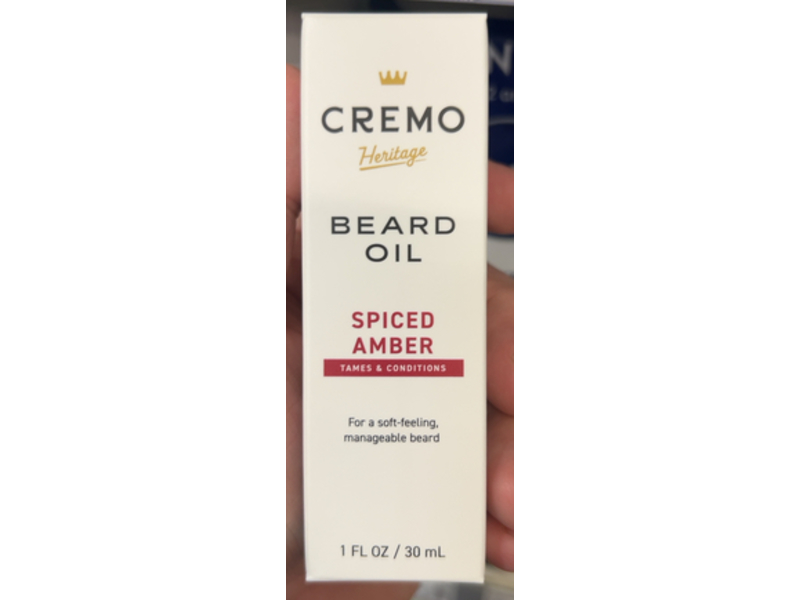 Cremo Heritage Beard Oil, Spiced Amber, 1 fl oz/30 mL