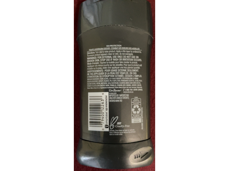 Dove 72H Antiperspirant Deodorant Stick, Clean Comfort, 76 g