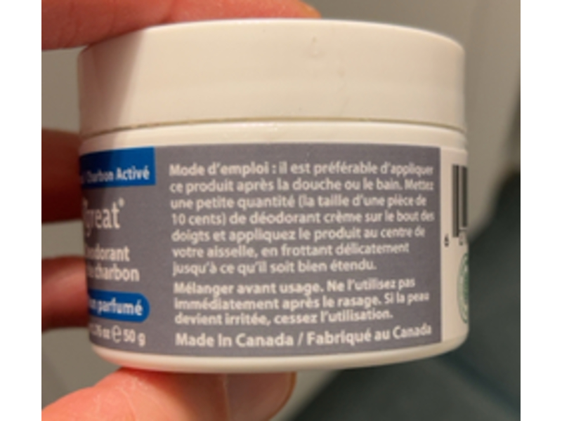 Purelygreat Charcoal Deodorant, 1.76 oz/50 g