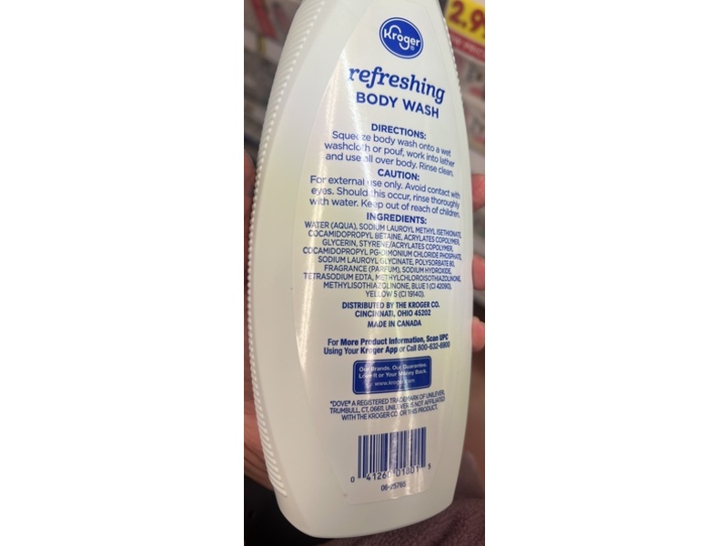 Kroger Refreshing Body Wash, Cucumber & Green Tea, 22 fl oz/650 mL