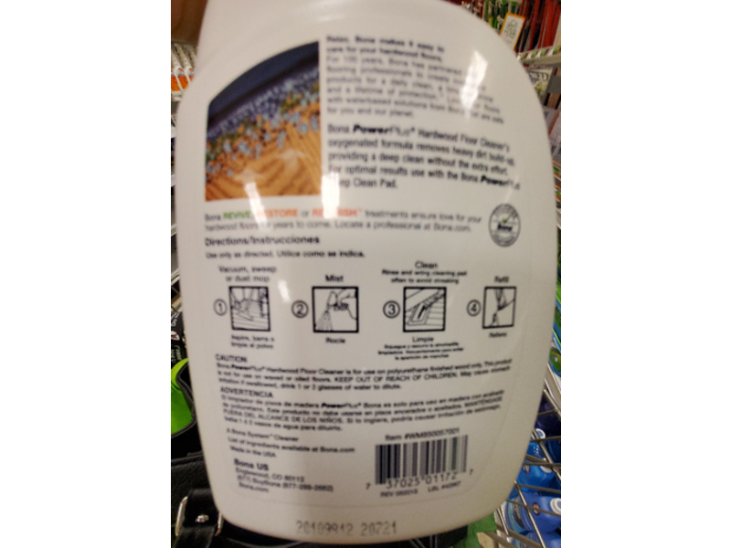 Bona Powerplus Hardwood Floor Cleaner, Oxygenated Formula, 22 fl oz/650 mL