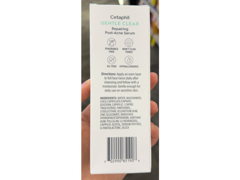 Cetaphil Gentle Clear Repairing Post-Acne Serum, Bakuchiol+Prebiotics & Zinc, 1.0 fl oz/30 mL