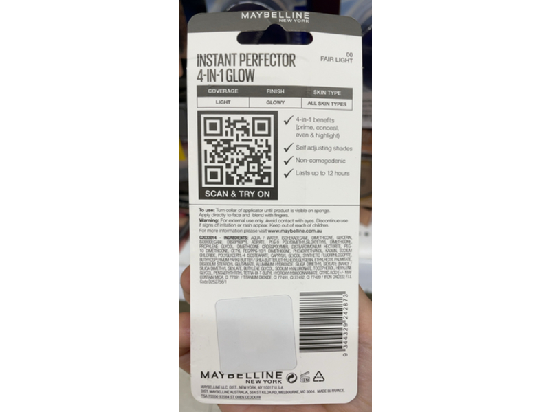 Maybelline Instant Perfector 4 - In - 1 Glow Foundation, Fair Light, 20 mL