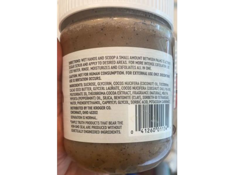 Simple Truth Nut Butter Scrub, Cocoa + Cacao + Peppermint, 13 oz/368 g