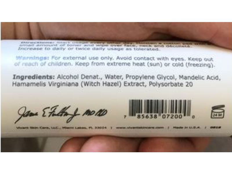 Vivant Skin Care 9% Mandelic Acid 3-In-1 Toner, 4 fl oz