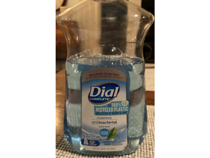 Dial Complete Antibacterial Foaming Hand Wash, Spring Water, 52 fl oz/1.53 L