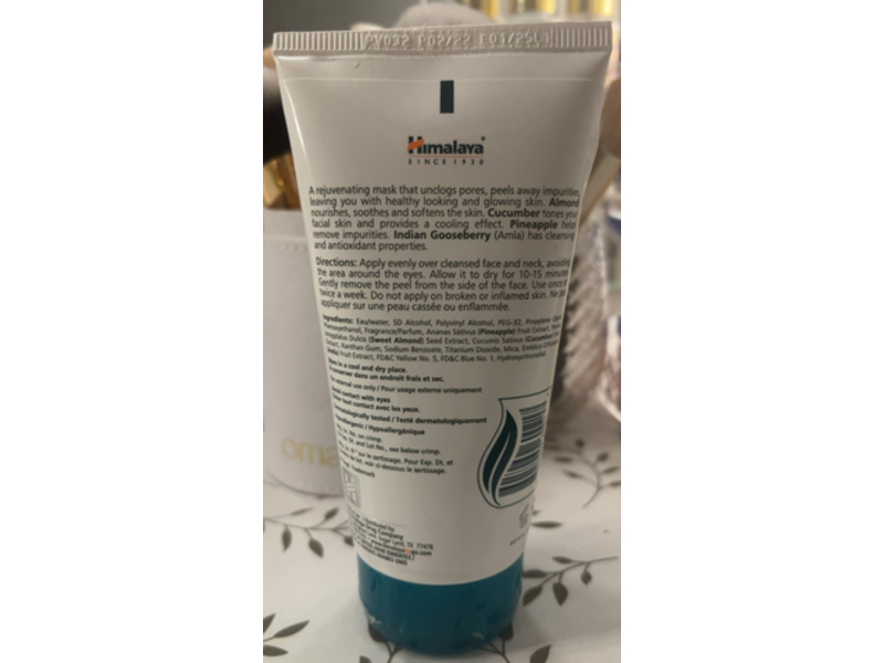 Himalaya Moisturizing Peel-Of Mask, Almond &Cucumber, 5.07 oz/150 mL