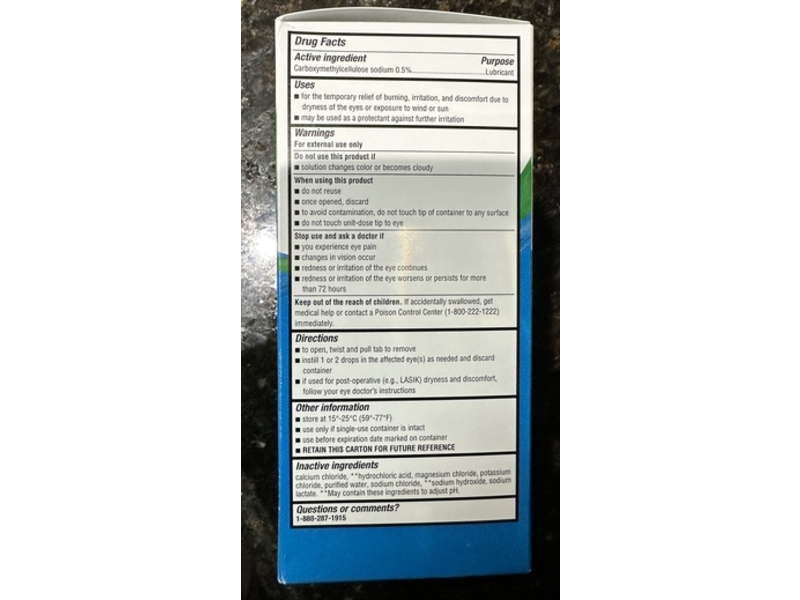 Equate Lubricant Eye Drops, 0.01 fl oz/0.4 mL