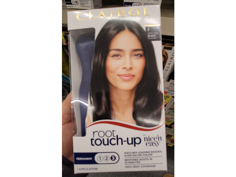 Clairol Nice 'N Easy Root Touch-Up Permanent Hair Color, 2 Black, 1 Application, Pack Of 2