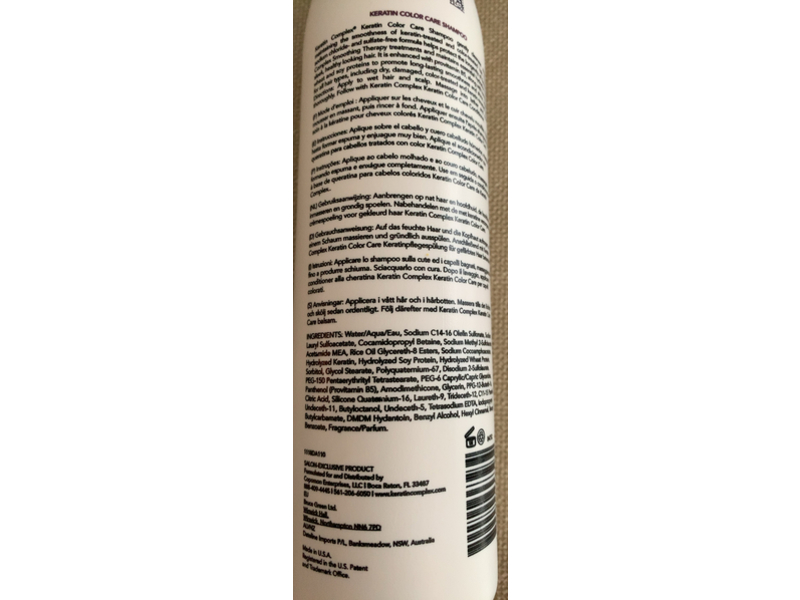Keratin Complex Color Care Shampoo, Smoothing Theraphy, 13.5 fl oz/400 mL
