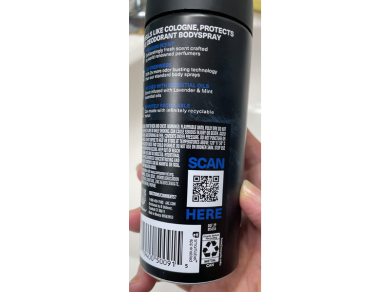 AXE Fine Fragrance Body Spray, Blue Lavender, 4 oz/113 g