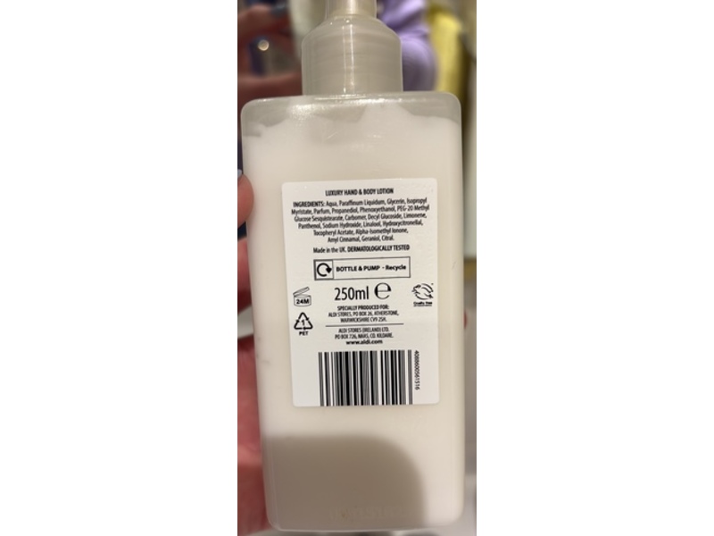 Aldi Hotel Collection No1 Hand & Body Lotion, Lime, Basil & Mandarin, 250 mL