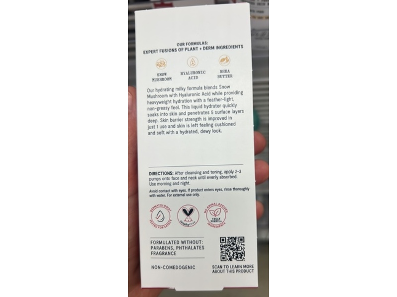 Thayers 80HR Milky Moisturizer, Snow Mushroom & Hyaluronic Acid, 2.5 fl oz/75 mL