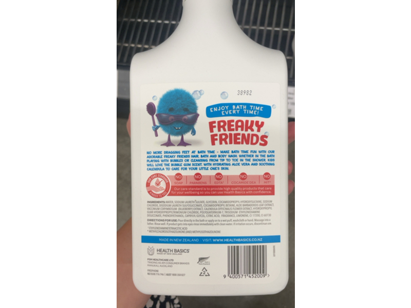 Health Basics Freaky Friends 3 N 1 Hair, Bath & Body Wash, 1 L