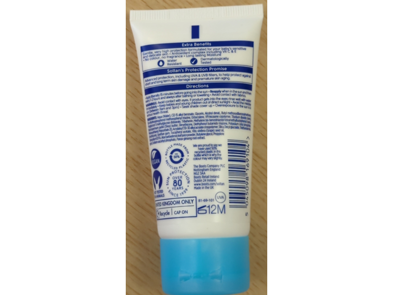 Boots Soltan Baby Suncare Lotion, SPF 50 +, 1.69 fl oz/50 mL