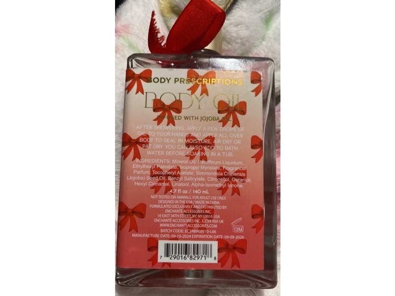 Enchanteaccessories Body Prescriptions Body Oil, Jojoba Oil, 4.7 fl oz/140 mL
