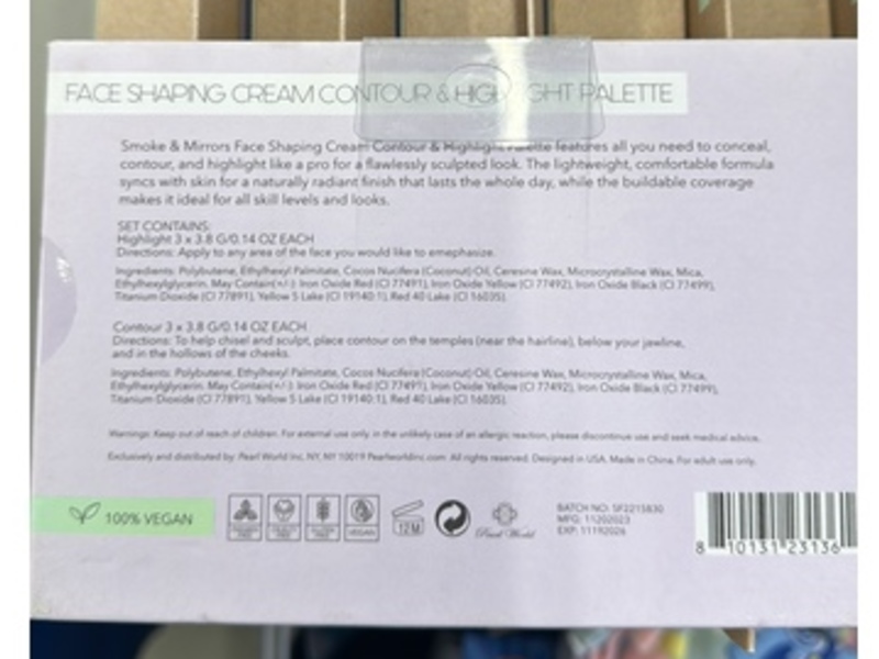 Smoke & Mirrors Cosmetics Lift + Sculpt Face Shaping Cream Contour + Highlight Palette, 0.14 oz/3.8 g