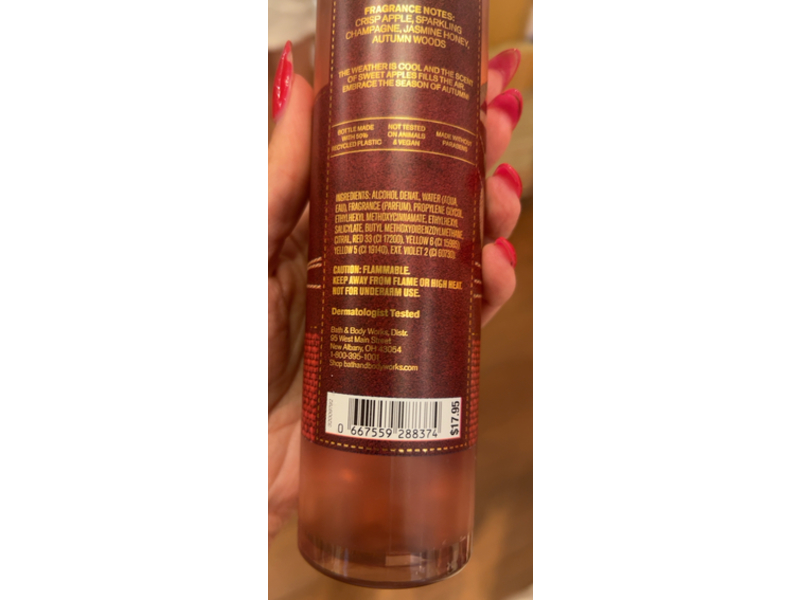 Bath & Body Works Fine Fragrance Mist, Champagne Apple & Honey, 8 fl oz/236mL