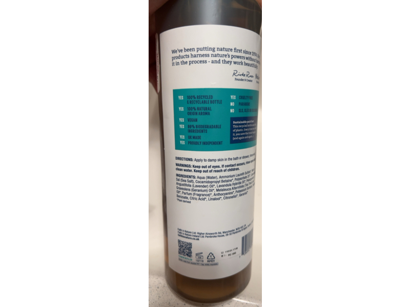 Faith In Nature Body Wash, Lavender & Geranium, 33.8 fl oz/1