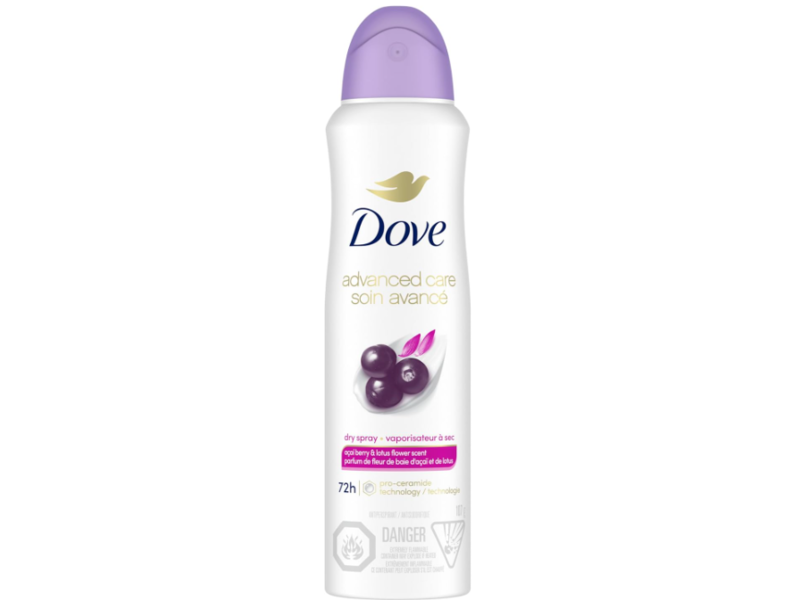 Dove Antiperspirant Dry Spray, Acai Berry & Lotus Flower, 3.8 fl oz/ 107 g