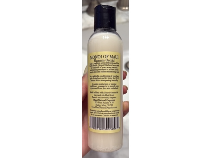 Monoi Of Maui Natural Coconut Oil, Plumeria Orchid, 6.4 fl oz/188 mL