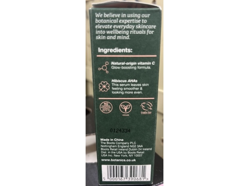Botanics All Bright Glow Serum, Vitamin C, 0.84 fl oz/25 mL