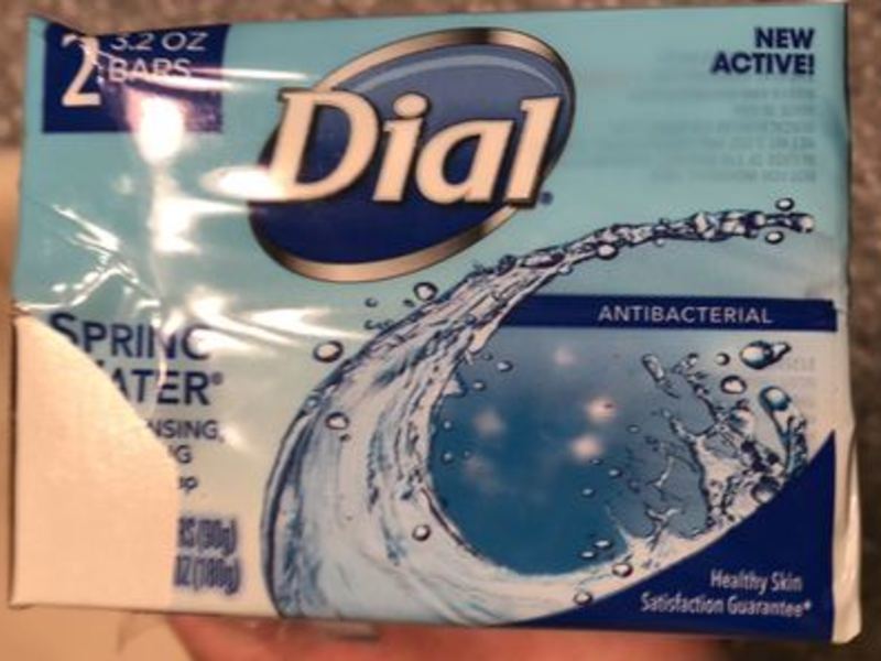 Dial Antibacterial Soap, Spring Water, 3.2 oz/90 g, Count 2