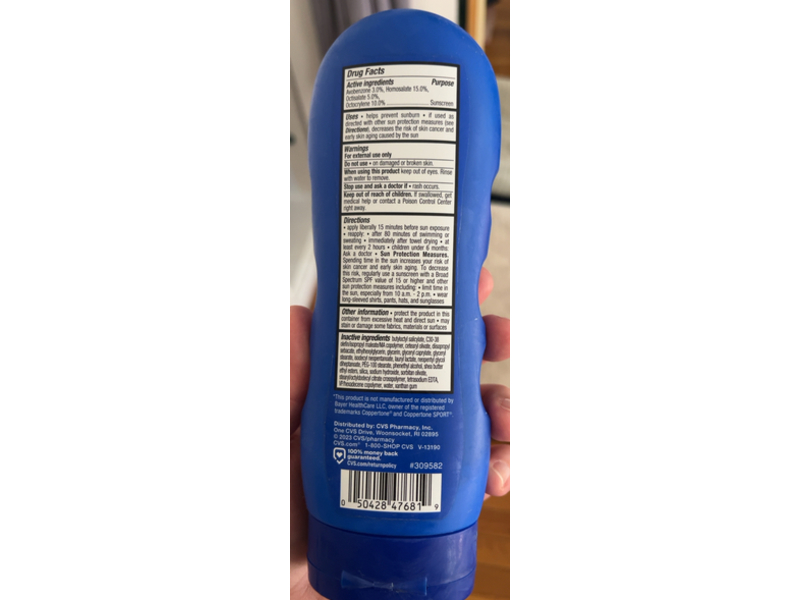 CVS Health Sport Sunscreen Lotion, SPF 70, 8 fl oz/237 mL
