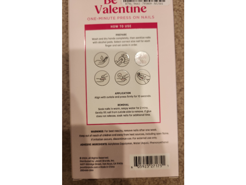 Pro Beauty Press On Nails, Be My Valentine, 48 Count