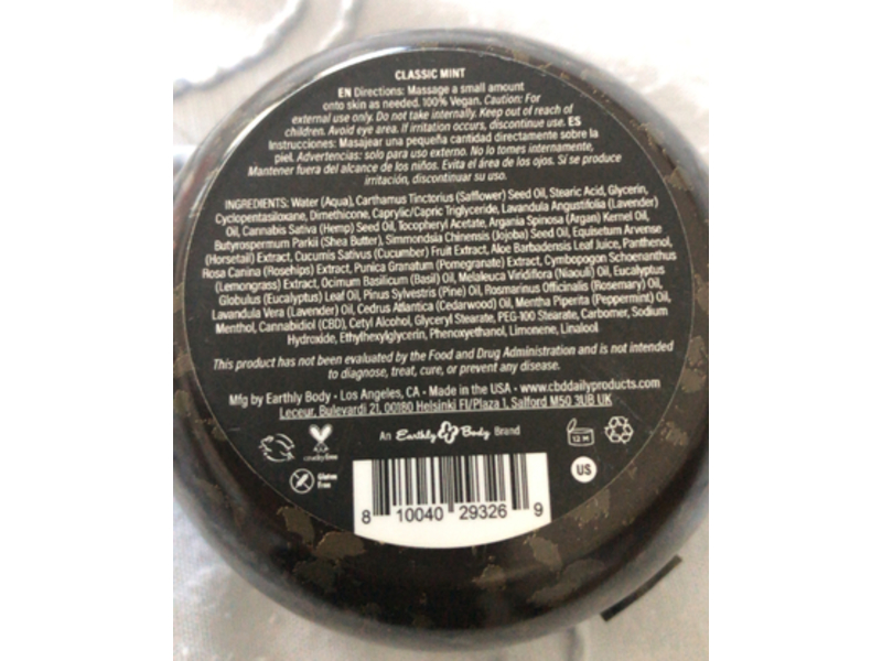 CBD Daily Ultimate Strength Intensive Cream, Classic MInt, 5 oz/142 g