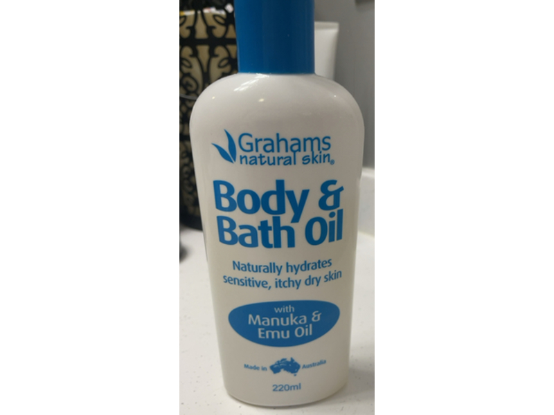 Grahams Natural Skin Body & Bath Oil with Manuka & Emu Oil, 220 mL