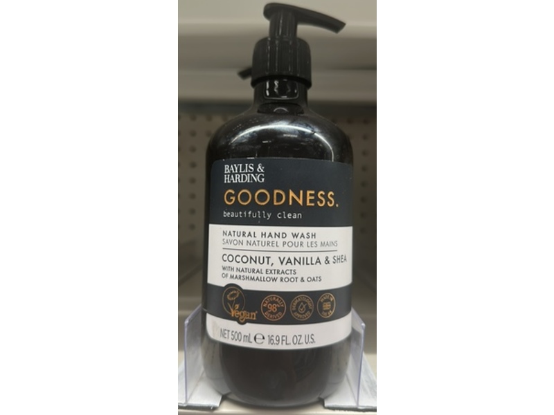 Baylis & Harding Goodness Natural Hand Wash, Coconut Vanilla & Shea, 16.9 fl oz/500 mL