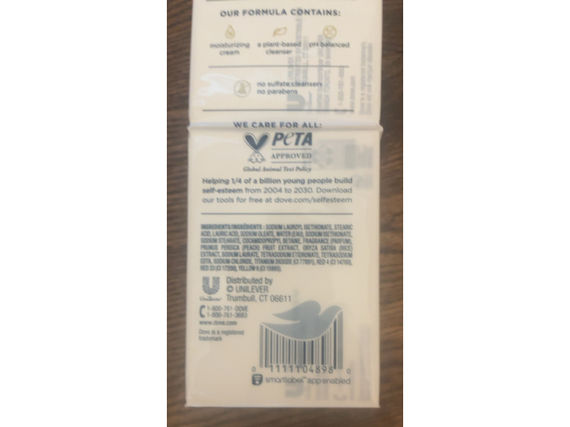 Dove Rebalancing Bar Soap, White Peach & Rice Milk, 3.75 oz/106 g, 6 Count