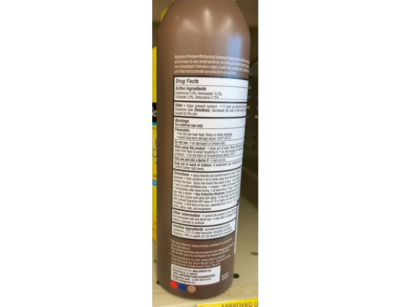 Walgreens Premium Moisturizing Sunscreen Spray, SPF 30, 6 oz/170 g