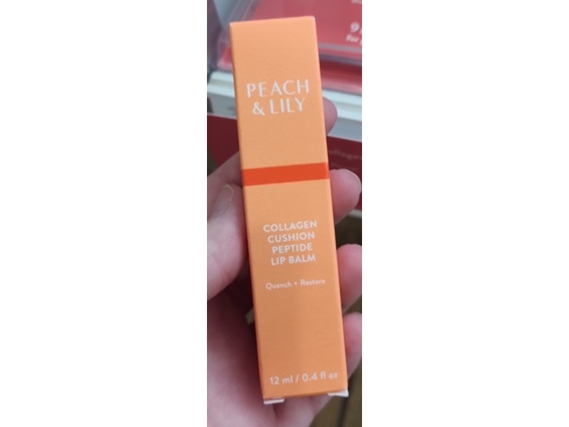 Peach & Lily Collagen Cushion Peptide Lip Balm, Cherry Crush, 0.4 fl oz/12 mL