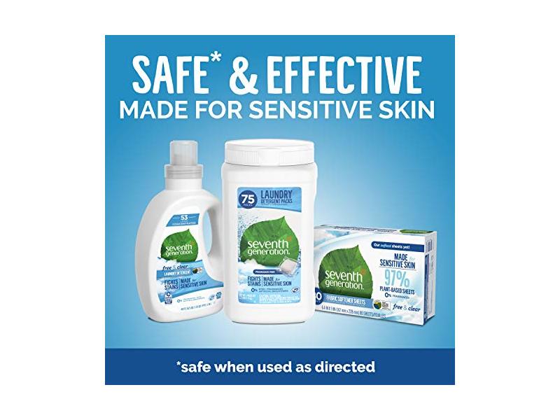 Seventh Generation Concentrated Laundry Detergent, Free & Clear, 40 fl oz
