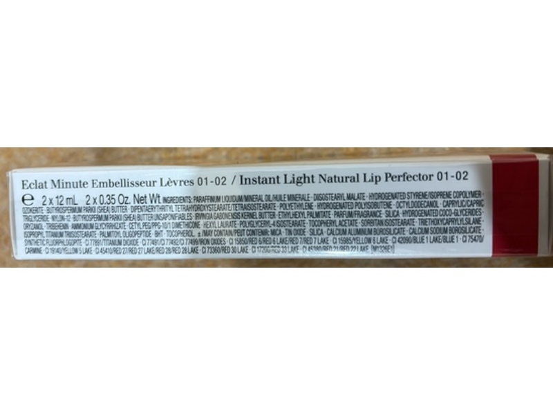 Clarins Instant Light Lip Perfector Collection, Rose Shimmer & Apricot Shimmer, 0.35 oz/12 mL, Pack Of 2