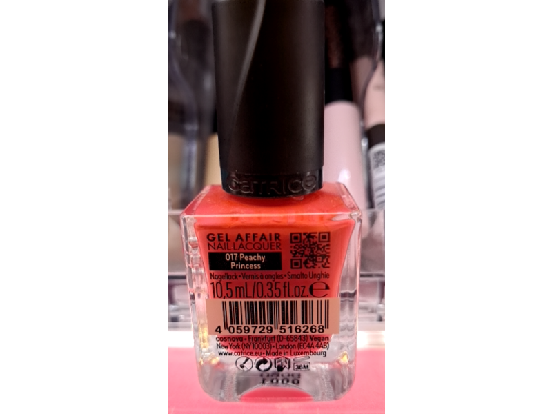 Catrice Gel Affair Nail Lacquer, 017 Peachy Princess, 0.35 fl oz/10.5 mL