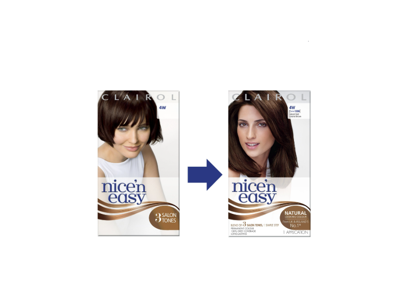 Clairol Nice'n Easy Permanent Hair Color, 4W/120B Natural Dark Caramel Brown, 1 Application