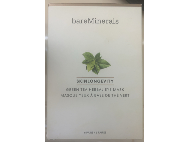 bareMinerals Green Tea Herbal Eye Mask, Skinlongevity, 6 Pairs