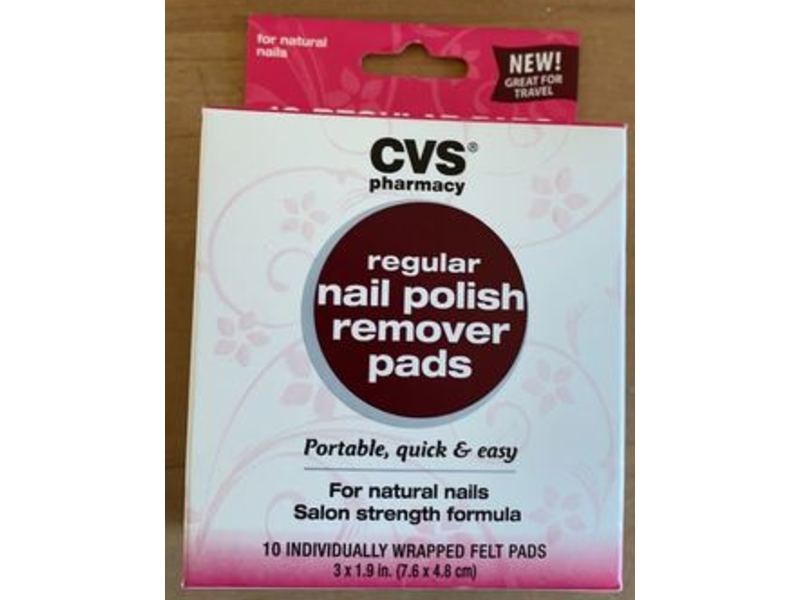 Cvs Pharmacy Regular Nail Polish Remover Pads, Salon Strength Formula, 10 Count