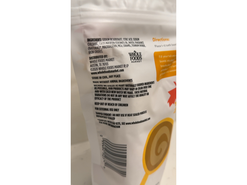 365 Whole Foods Market Scented Bath Bombs, Maple Latte, 7.5 oz/213 g