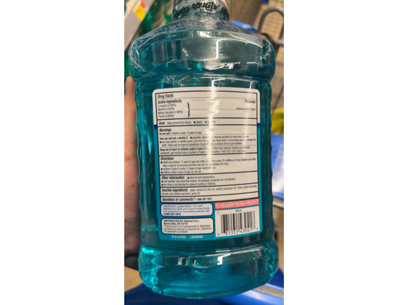 Equate Antiseptic Mouthwash, Blue Mint, 2.7 fl oz/1.5 L