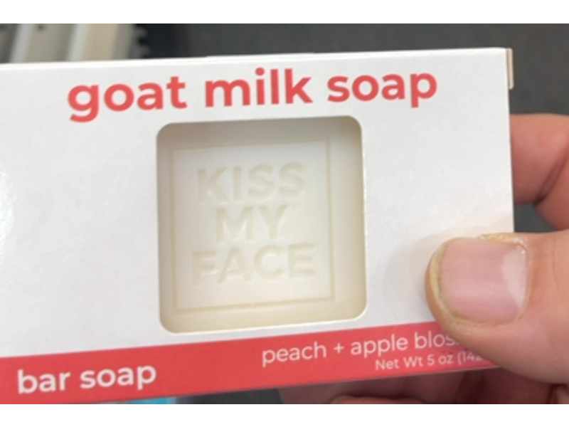 Kiss My Face Goat Milk Bar Soap, Peach + Apple Blossom, 5 oz/142 g
