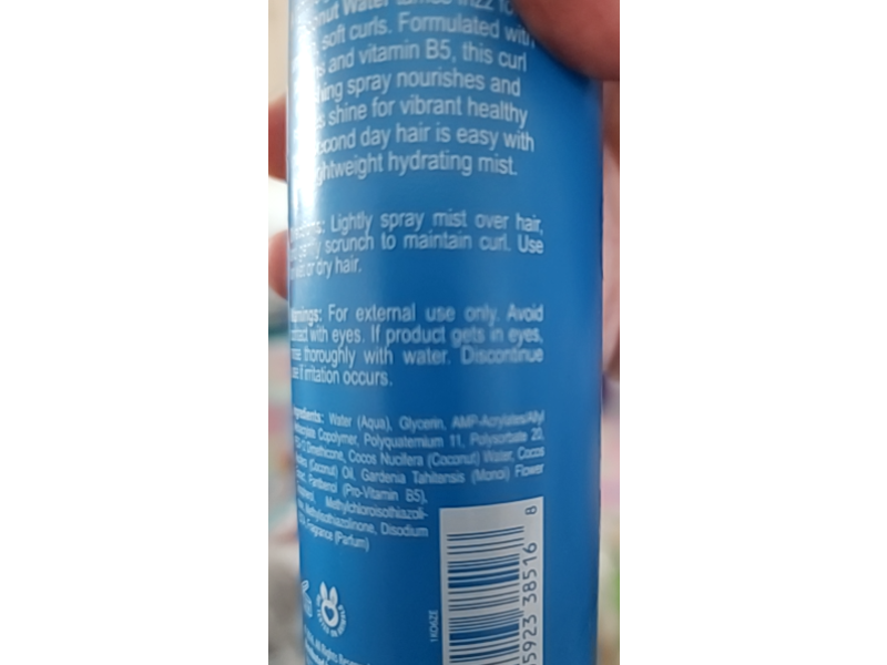 Oliology Restorative Monoi Oil Curl Refresher, Coconut Water, 8 fl oz/236 mL