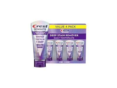 Crest 3D White Brilliance Daily Toothpaste, Deep Stain Remover, 2.1 oz/59 g, Pack Of 4
