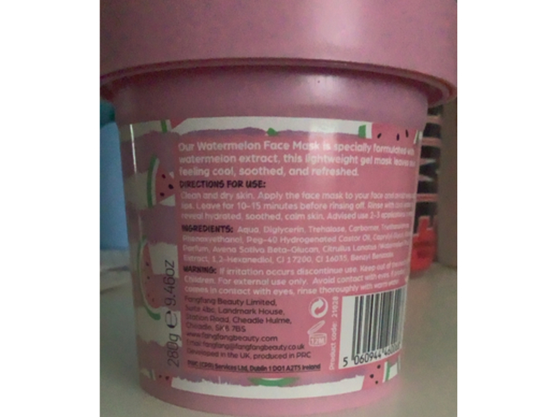 Eternite Face Mask, Watermelon, 50 mL